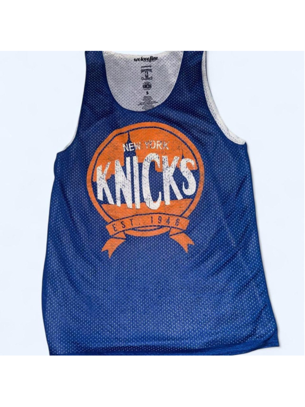 boys’ We Love Fine New York Knicks tank top jersey blue/orange logo reversible
